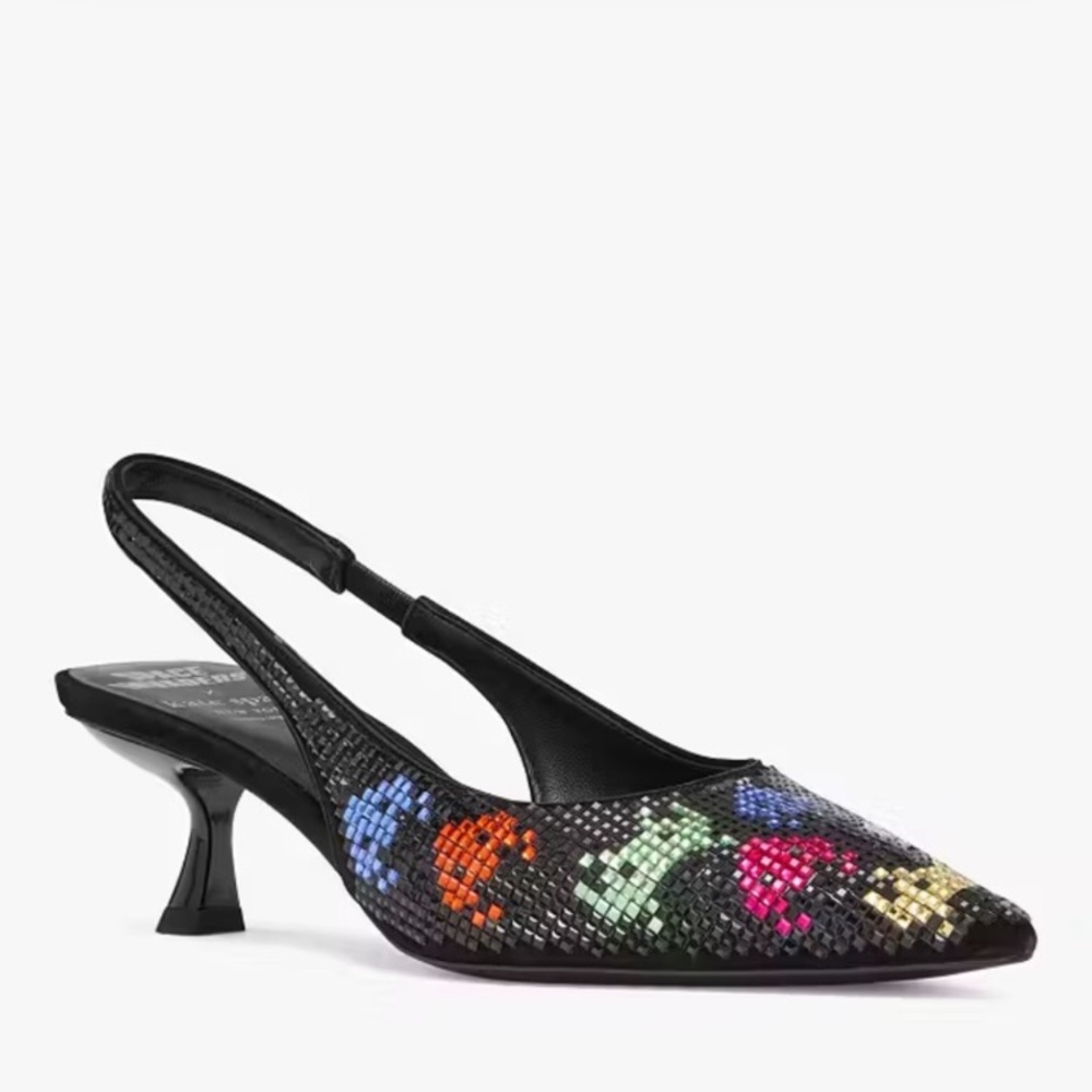 Kate Spade Multicolor Sequin Slingback Heels Size 5